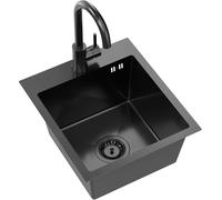 Quadron Luke fregadero con grifo negro/negro ZH4045PVDBLM_3623500_PVDBLM