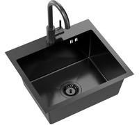 Quadron Luke fregadero con grifo negro/negro ZH5045PVDBLM_3623500_PVDBLM