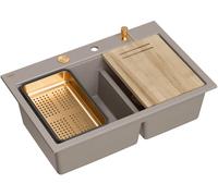 Quadron Marc 120 fregadero graniteq 76x50 cm beige HQC7650U4_PVDC1