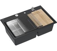Quadron Marc 120 fregadero graniteq 76x50 cm negro HQC7650U7_BS