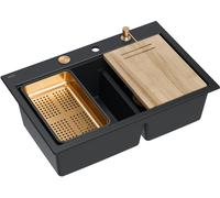 Quadron Marc 120 fregadero graniteq 76x50 cm negro HQC7650U7_PVDC1