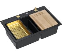 Quadron Marc 120 fregadero graniteq 76x50 cm negro HQC7650U7_PVDG1