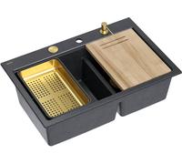 Quadron Marc 120 fregadero graniteq 76x50 cm negro HQC7650U8_PVDG1