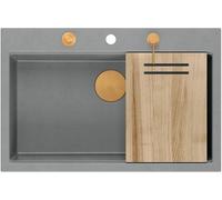 Quadron Marc fregadero graniteq 76x50 cm gris/grafito/ónix HQM7650U5_PVDC1