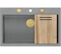Quadron Marc fregadero graniteq 76x50 cm gris/grafito/ónix HQM7650U5_PVDG1
