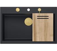 Quadron Marc fregadero graniteq 76x50 cm negro HQM7650U7_PVDG1