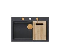 Quadron Marc fregadero graniteq 76x50 cm negro HQM7650U8_PVDC1