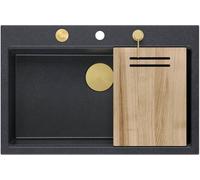 Quadron Marc fregadero graniteq 76x50 cm negro HQM7650U8_PVDG1