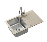 Quadron Michael fregadero de granito y acero 78x48 cm beige FUS_M7848BE_3623500BS