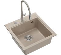 Quadron Peter fregadero con grifo beige/acero HCQP5052BEZK_3922505BSBE