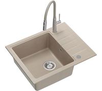 Quadron Peter fregadero con grifo beige/acero HCQP6250BEZK_3922505BSBE