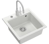 Quadron Peter fregadero con grifo blanco/blanco HCQP5052BIK_3323503WHM