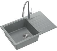 Quadron Peter fregadero con grifo gris/acero HCQP7850SZK_3922505BSGR