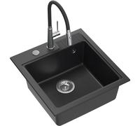 Quadron Peter fregadero con grifo negro/acero HCQP5052CZK_3922505BSBL