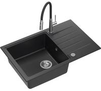 Quadron Peter fregadero con grifo negro/acero HCQP7850CZK_3922505BSBL