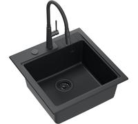 Quadron Peter fregadero con grifo negro/negro HCQP5052BLMPC3922505BLM