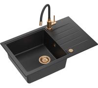 Quadron Peter fregadero con grifo negro/negro HCQP7850CZK_3323503PVDC1