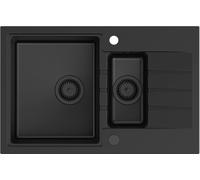 Quadron Peter fregadero graniteq 78x50 cm negro HCQP57850BLM_PC