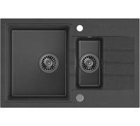 Quadron Peter fregadero graniteq 78x50 cm negro HCQP57850CZK