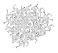 QUAEDE 300 piezas de cable de fijación de pared para cable Ethernet para cable Ethernet Rg6 Rg59 Cat5 Cat6 Rj45 Cable TV Cable 7 mm Blanco
