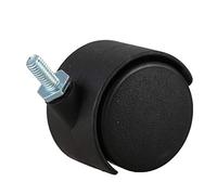 QUAEDE 6 mm Varilla roscada 40 mm Doble rueda giratoria Caster Negro
