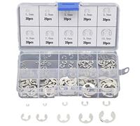 QUAEDE Kit de surtido de arandelas de clip de acero inoxidable 304 unidades serías 304 E para enganche de eje M1.5-M10