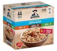 Quaker Harina de avena instantánea baja en azúcar, 4 sabores, 44 unidades