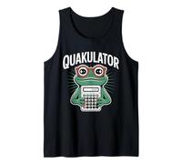 Quakulator Frog con Calculadora Matemáticas Profesor Humor Camiseta sin Mangas