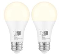 Qualilux Bombillas del atardecer al amanecer de 4000 K, blanco frío, blanco brillante (blanco neutro), 850 lm, equivalente a 60 W, LED 9.5 W, A19, base E26, paquete de 2, HQ-H013