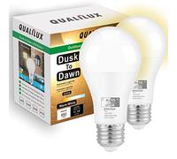 Qualilux Bombillas para exteriores de 850 lúmenes, equivalente a 60 W, blanco cálido 3000 K, LED de 9,5 W, no regulable, A19, base E26, paquete de 2, HQ-H007
