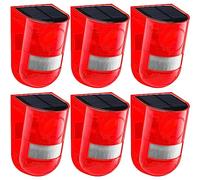 Qualirey Paquete de 6 alarmas solares de sonido y luz, sensor de movimiento, 129 db, sirena de seguridad de sonido al aire libre, impermeable, detector de movimiento, alarma de 6 LED, sistema de