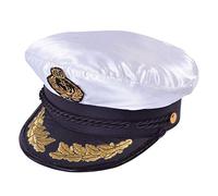 QUALITY SATIN CAPTAINS HAT ONE SIZE OFFICER SAILOR (gorro/sombrero)