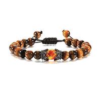 Quality Tiger Eye Stone Beads Bracelet for Men Women Luxury Antique Crown Bracelets Jewelry Handmade Braid-style 8_CHINA