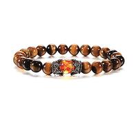 Quality Tiger Eye Stone Beads Bracelet for Men Women Luxury Antique Crown Bracelets Jewelry Handmade Braid-style 4_CHINA