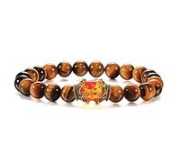 Quality Tiger Eye Stone Beads Bracelet for Men Women Luxury Antique Crown Bracelets Jewelry Handmade Braid-style 3_CHINA