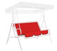 Qualoramall 190T - Funda para silla mecedora de jardín al aire libre recubierta de plata 150 x 50 x 10 cm, protección resistente a la intemperie para columpio de asiento, color negro (rojo)