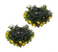 Qualoramall 2 bolas artificiales para plantas de 25 cm, boj sintético, esferas topiarias colgantes, decoración de vegetación para jardín, boda, interior y exterior, bola de flores de plástico (rosa