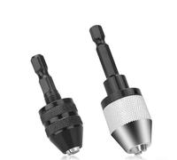Qualoramall 2 portabrocas hexagonales sin llave de 0,3 a 6,5 mm y adaptador convertidor de cambio rápido de 0,3 a 3,6 mm, aleación de aluminio y acero, 1/4 pulgadas para convertir Cor