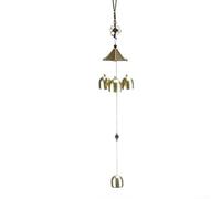 Qualoramall 3 campanas de viento Feng Shui Bagua para decoración colgante de jardín hogar al aire libre aleación de bronce campana de la suerte colgantes con sonido dulce 44 cm (a)