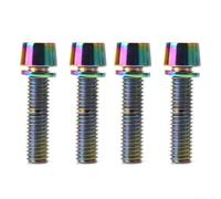 Qualoramall 4 tornillos y espaciadores de vástago de bicicleta M5 x 20 mm M6 x 20 mm, cierres de acero para reemplazo de vástago de manillar de bicicleta, plateado, negro, amarillo (M5 x 20 colorido 1
