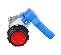 Qualoramall Adaptador de grifo de tanque IBC de 62 mm DN40 Válvula de mariposa de plástico de aleación de aluminio de repuesto con ácido suave y resistencia a álcalis para contenedores de
