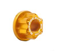 Qualoramall Aleación de aluminio M10x1.0 Tuerca de cubo de rueda trasera Tornillo de bloqueo para bicicleta Ciclismo Bicicleta Eje Parte de fijación Negro Rojo Azul Oro Verde Púrpura (Oro)