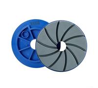 Qualoramall Almohadilla de pulido de muela abrasiva de borde de bloqueo de caracol de 5 pulgadas, disco biselado de resina de esmeril de 125 mm para pulido húmedo de mármol, granito y hormigón con