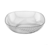 Qualoramall Bandeja de frutas reutilizable de gran capacidad, transparente, apilable, material PP, plato de cocina para frutas, aperitivos y alimentos secos, chasis elevado resistente a caídas