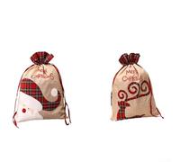 Qualoramall Bolsa grande reutilizable de Papá Noel, almacenamiento de regalos de Navidad con cierre de cordón, área de nombre personalizada para regalos de vacaciones debajo del árbol o junto a la