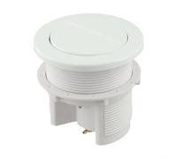 Qualoramall Botón de inodoro de doble descarga neumática, doble manguera, actuador redondo accionado por aire, botones de descarga dobles para accesorios de inodoro de baño (blanco)