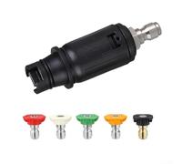 Qualoramall Cabezal de boquilla ajustable para lavadora a presión con conexión rápida de 1/4 pulgadas, punta de pulverización giratoria turbo de hasta 3000 PSI para una limpieza versátil al aire libre