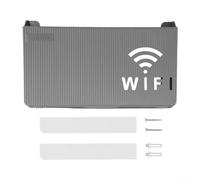Qualoramall Caja de almacenamiento para enrutador de pared para enrutadores inalámbricos Wi-Fi, estante organizador de plástico ABS para oficina en casa, sala de medios, 24,5 x 6 x 14 cm, blanco