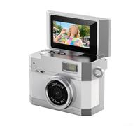 Qualoramall Cámara digital de 0.96 pulgadas con pantalla HD Mi-ni, cámara retro portátil con diseño de llavero, cámara de fotos compacta de tamaño pulgar para viajes, vlogs y fiestas (blanco)