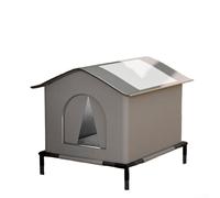 Qualoramall Casa aislada para gatos al aire libre, tela Oxford impermeable, refugio para mascotas, resistente a la intemperie, perrera acogedora con forro polar con láminas reflectantes de calor para